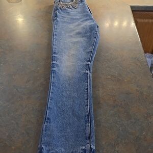 Blank NYC Blue Straight Leg Jeans with Rhinestone Fringe Size Waist 27x32